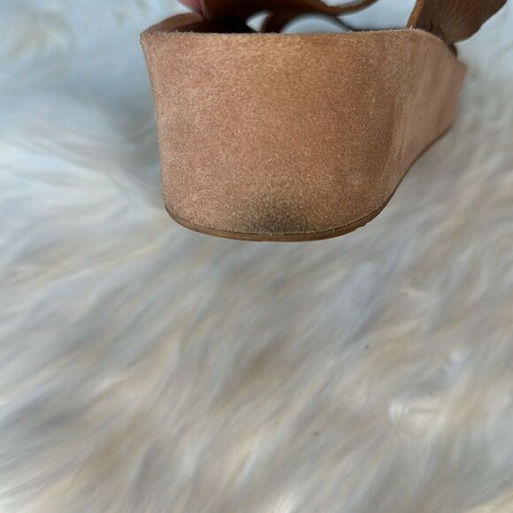 Pedro Garcia Lacey Bronze Metallic Textured Leather Platform Sandals Sz 37/US 7 - Picture 10 of 10